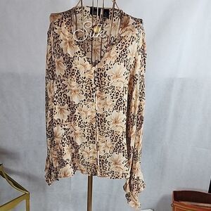 100% Silk Hillard & Hanson Size 3x Blouse